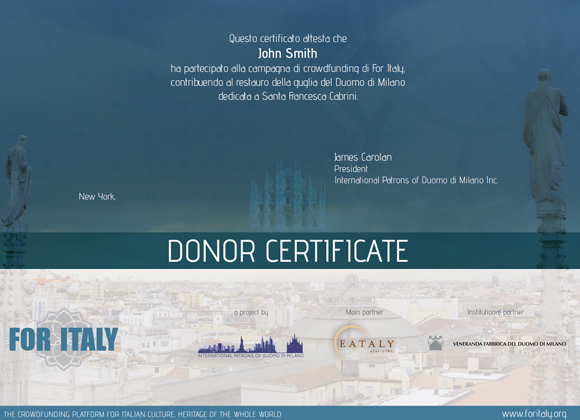 donor certificate